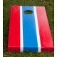Blue and Red Striped Cornhole Set